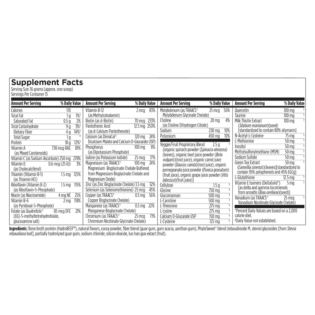 Designs for Health PaleoCleanse Plus - Detox Powder with 18g Bone