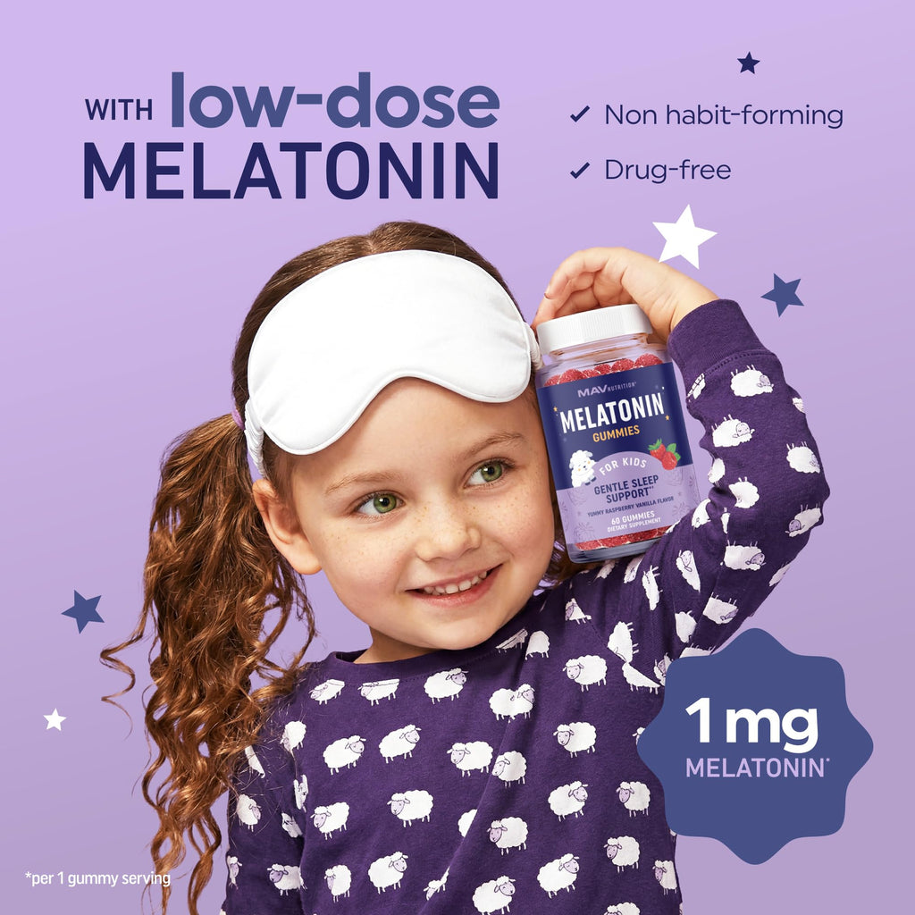 MAV NUTRITION Kids Melatonin Gummies Sleep Support 1 mg - 60 Gummies - image 3