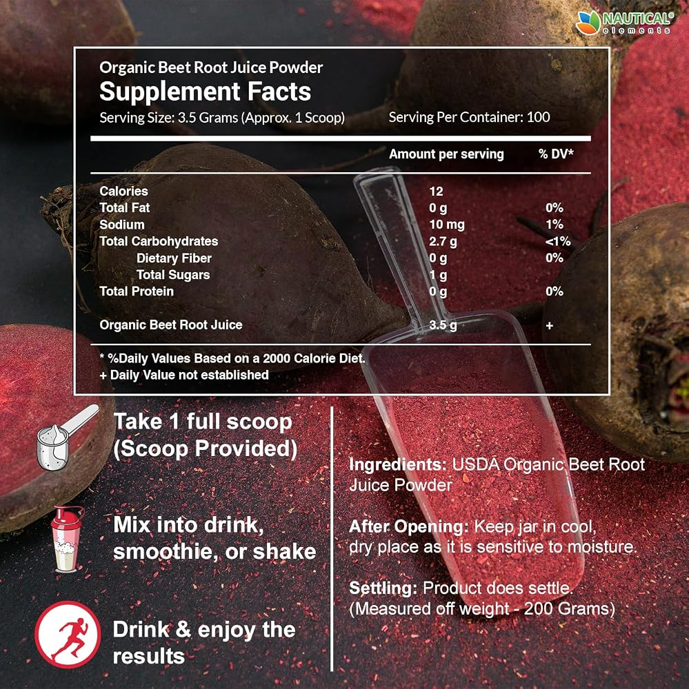 Nautical Elements Beet Juice Powder Organic - Cold Pressed - 20:1