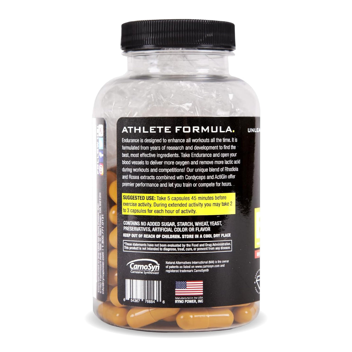 Ryno Power Endurance Capsules - 125 Count - image 2