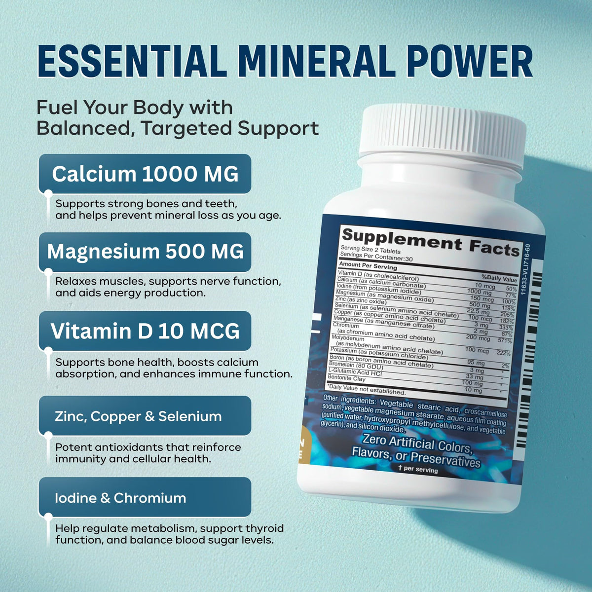 BARIPLUS Mega Mineral Complete Complex - 60 Tablets - image 2