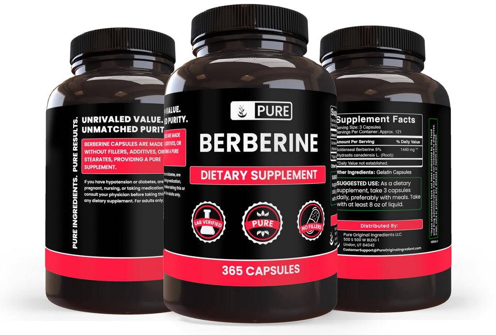 Pure Original Ingredients Berberine (730 Capsules) No Magnesium Or