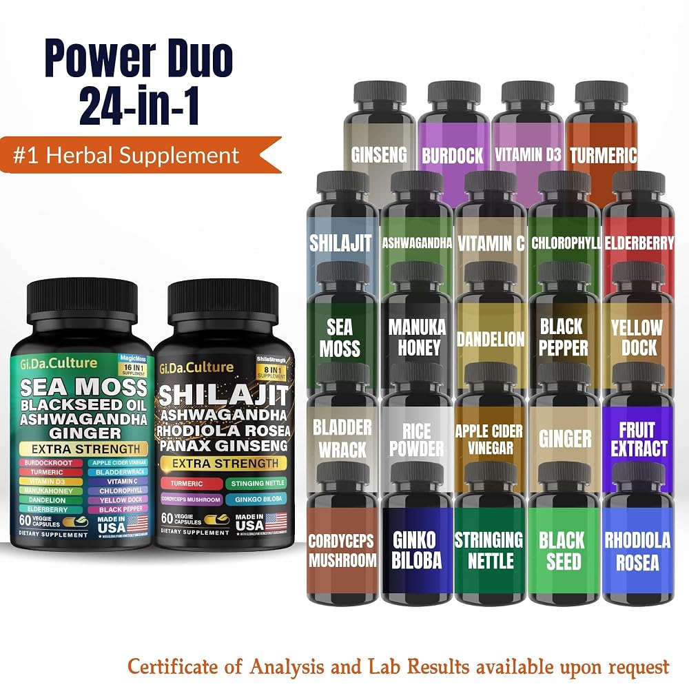 Gi.Da.Culture Shilajit and Sea Moss Combo - Sea Moss and Shilajit