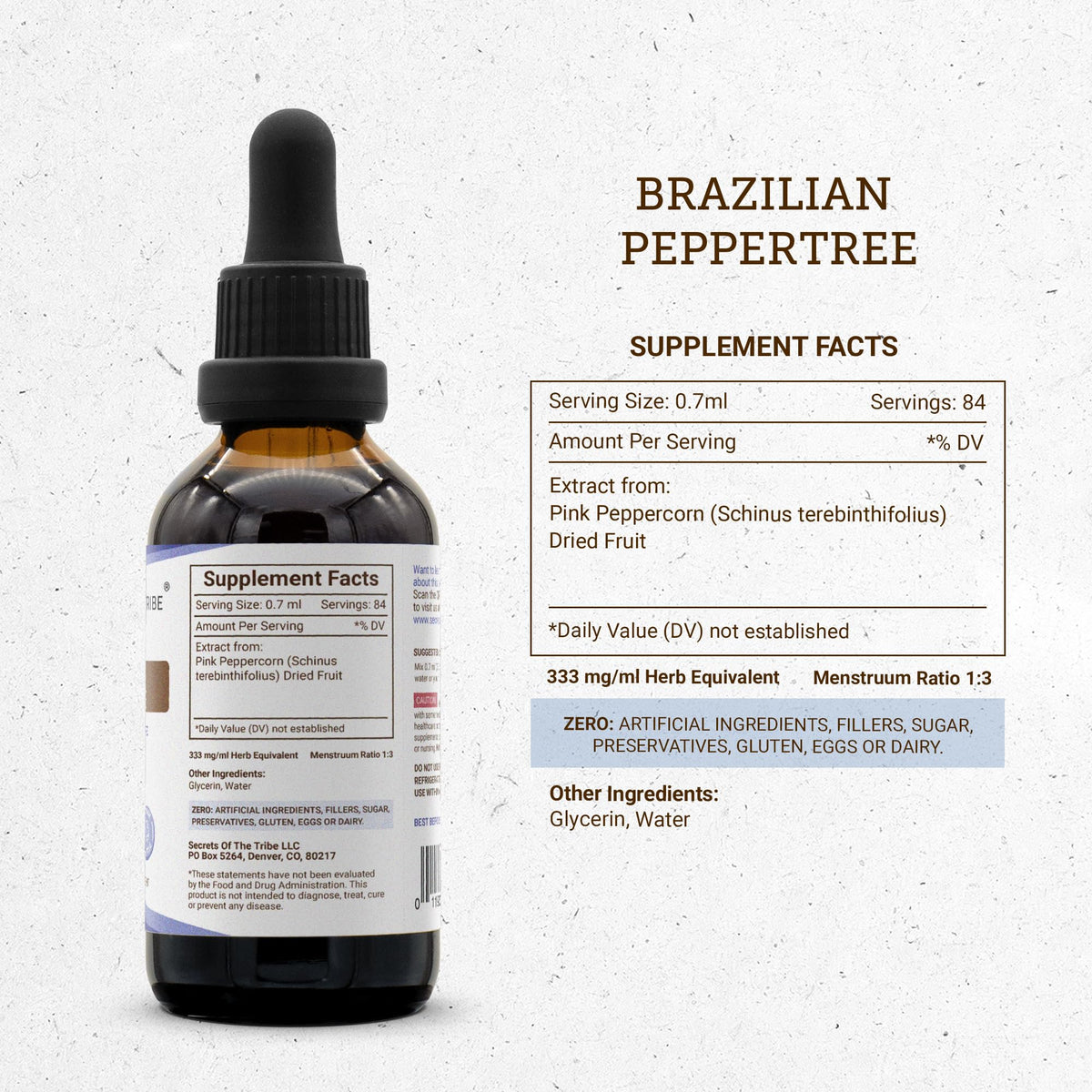 Secrets of the Tribe Brazilian Peppertree Tincture Alcohol-Free