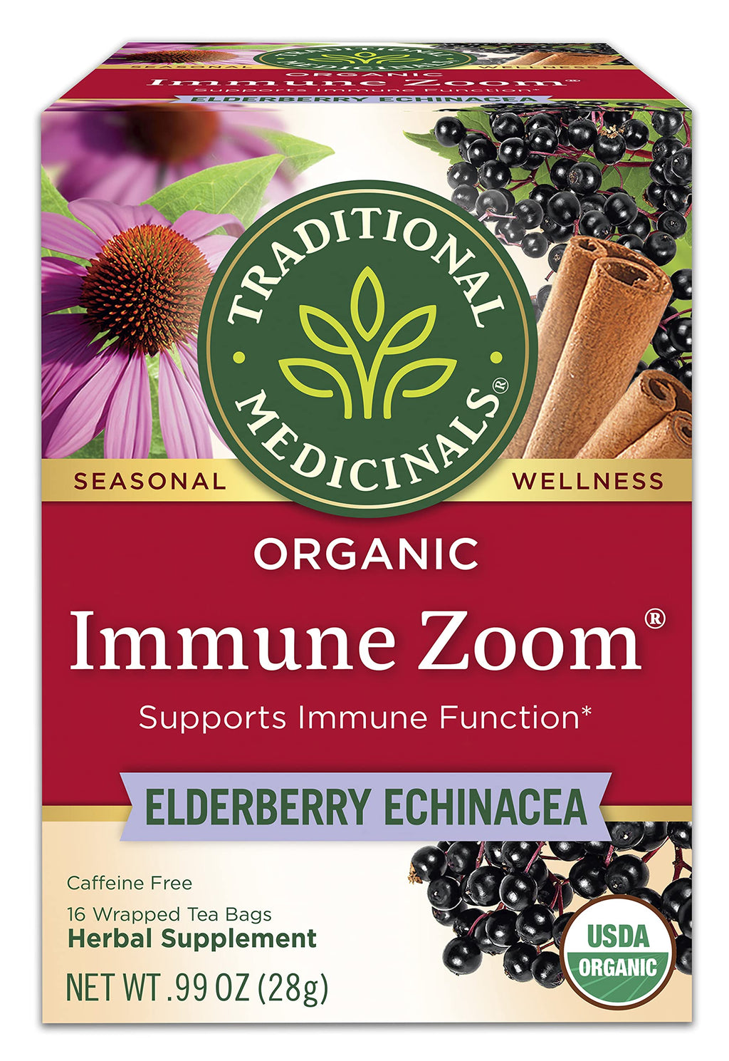 Traditional Medicinals Organic Immune Zoom Echinacea Elderberry Tea - 16 Teabags - image 2
