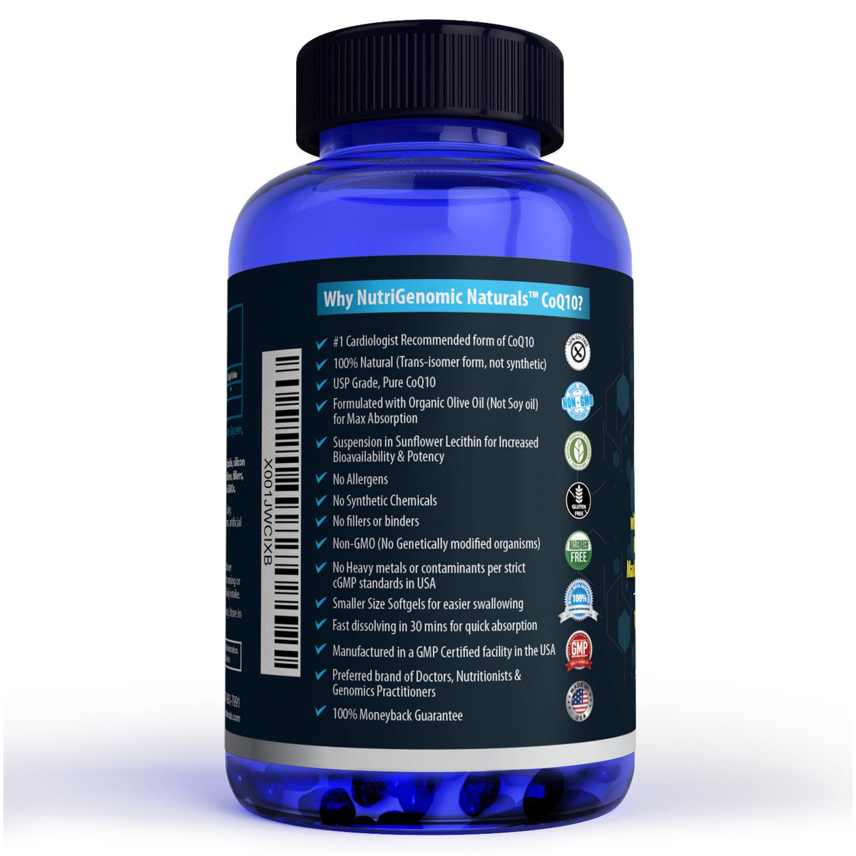 NutriGenomic Naturals CoQ10 100mg Heart Health - 60 Softgels - image 8