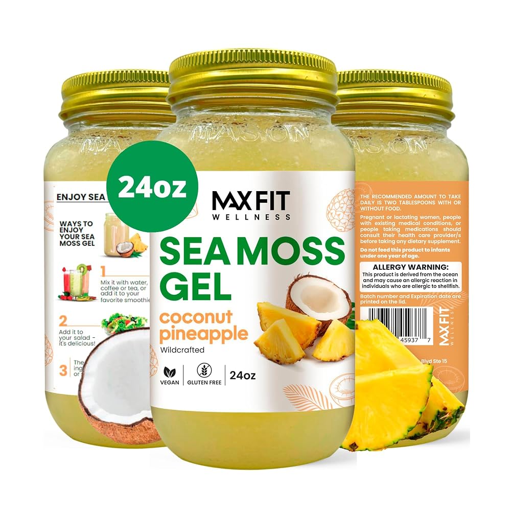 MAX FIT Sea Moss Gel - Pure Wild Crafted Irish Seaweed Moss 24oz