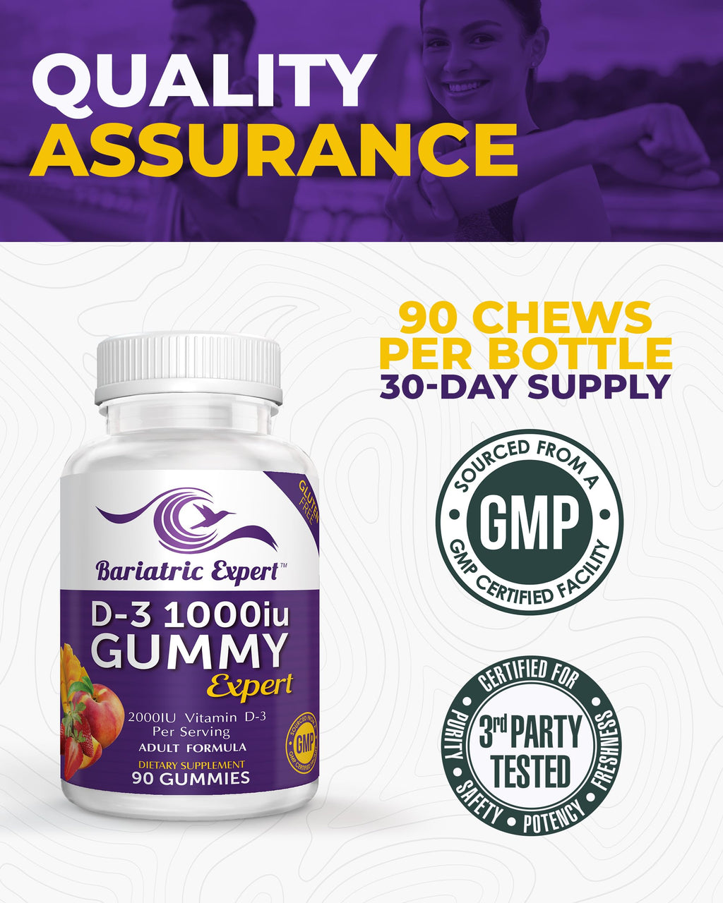 Bariatric Food Expert D3 Vitamin Gummies - 90 Count - image 4
