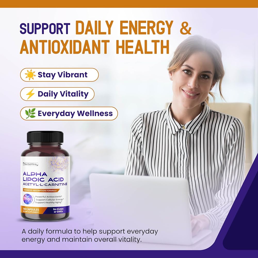 HarmoVira Alpha Lipoic Acid 8-in-1 Formula Cellular Wellness - 180 Capsules - image 2