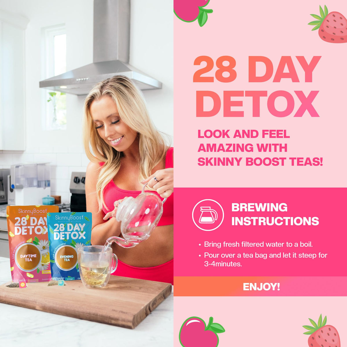 SkinnyBoost 28 Day Detox Daytime Tea Citrus Mint - 28 Tea Bags - image 6
