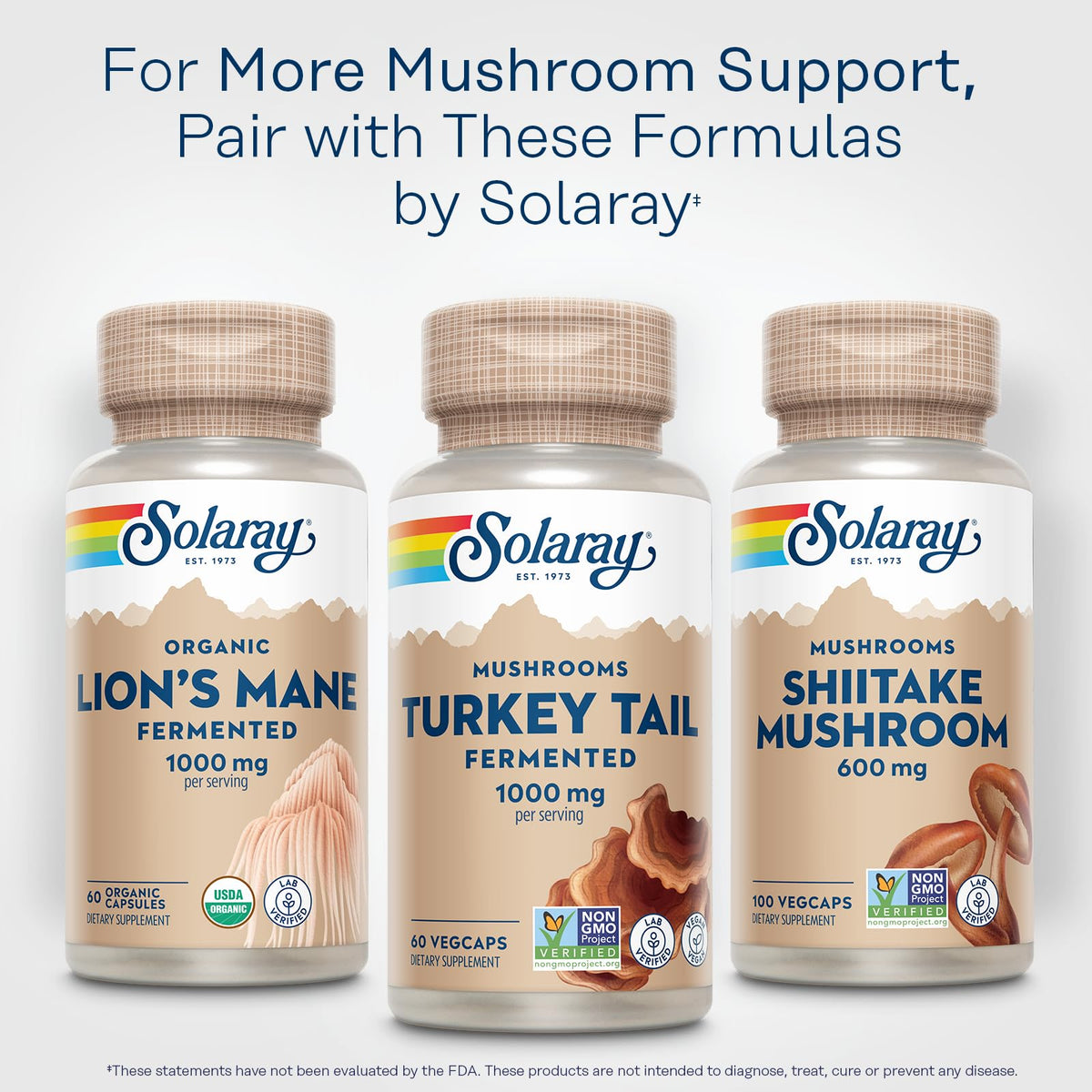 SOLARAY Fermented Turkey Tail Mushroom - 60 Vegetarian Capsules - image 6