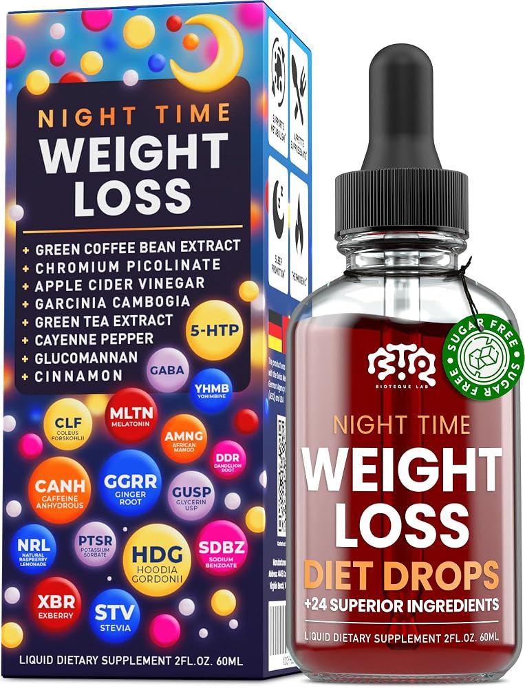 BTQ Bioteque Lab Night Time Weight Loss Diet Drops - 2 Fl Oz