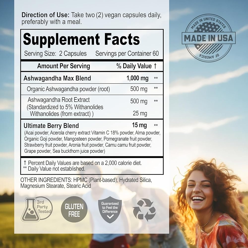 NANOWELL Ashwagandha Premium 25mg Withanolides - 120 Capsules - image 4