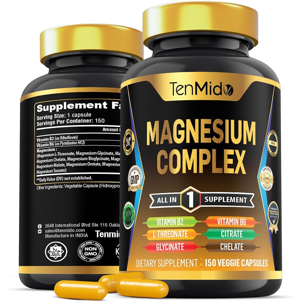 Tenmido Magnesium Complex 10 Forms - 150 Vegetarian Capsules