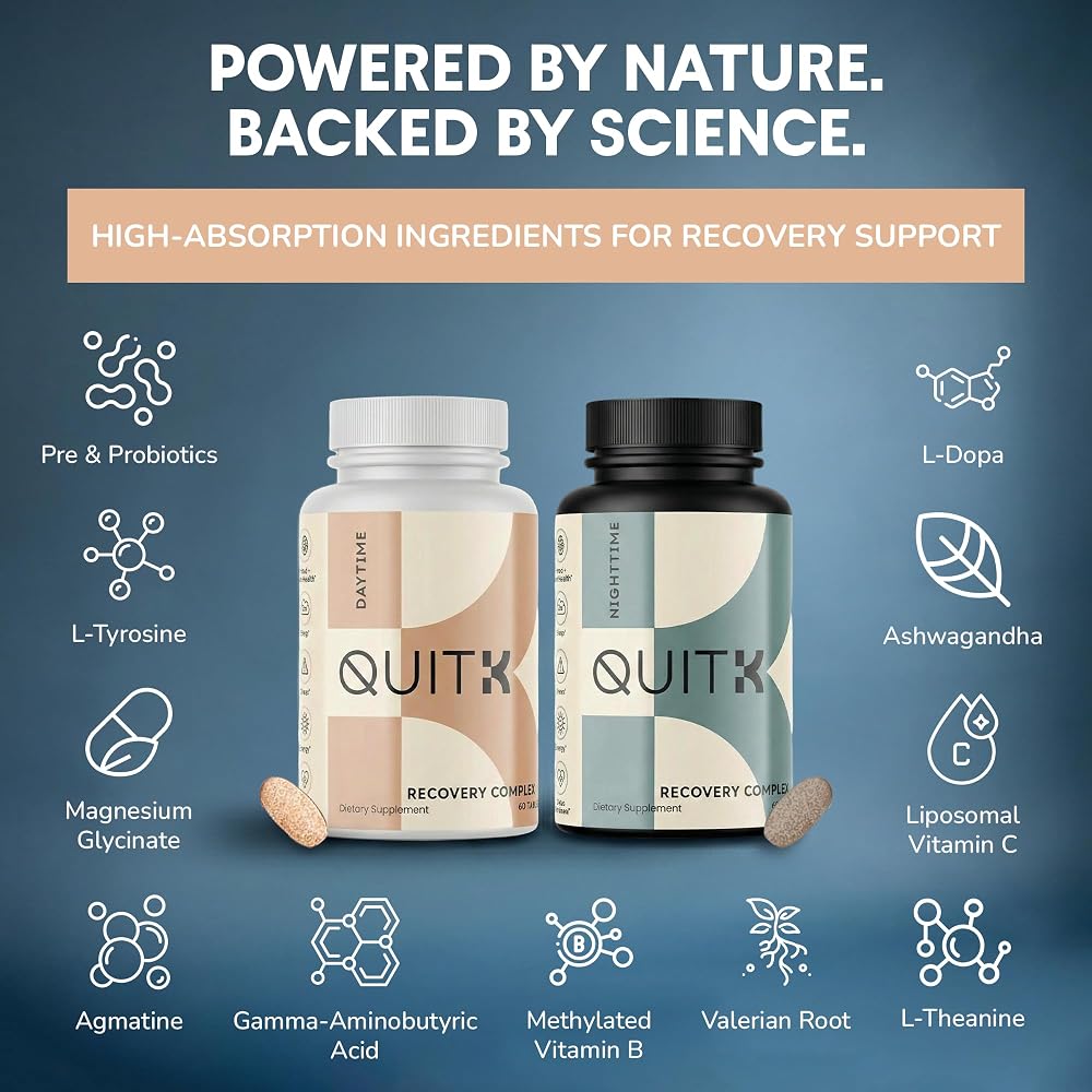 QuitK Withdrawal and Detox Support 30-60-90 Day Supply