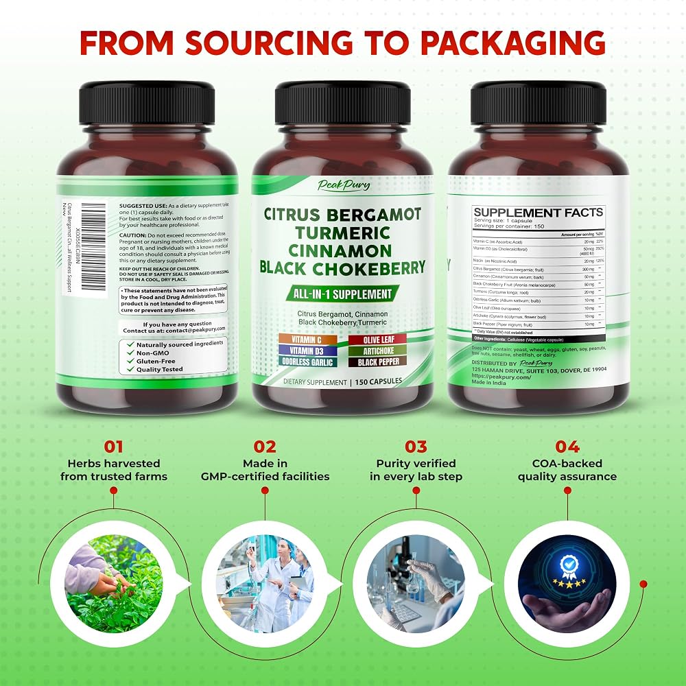 PeakPury Citrus Bergamot 10-in-1 Formula Liver Support - 150 Capsules - image 8