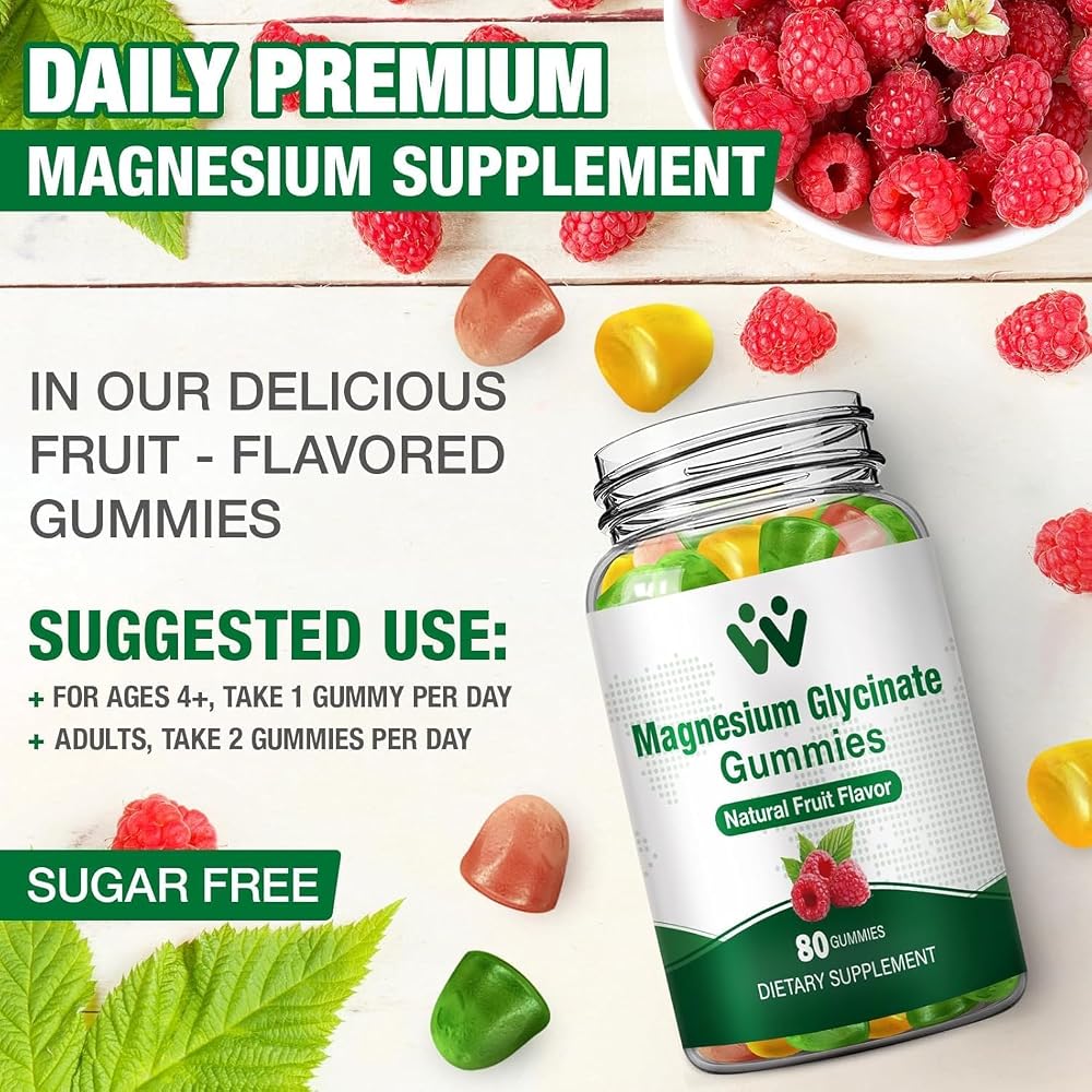 WACHRAY Magnesium Glycinate Gummies for Calm & Energy - 80 Gummies - image 4