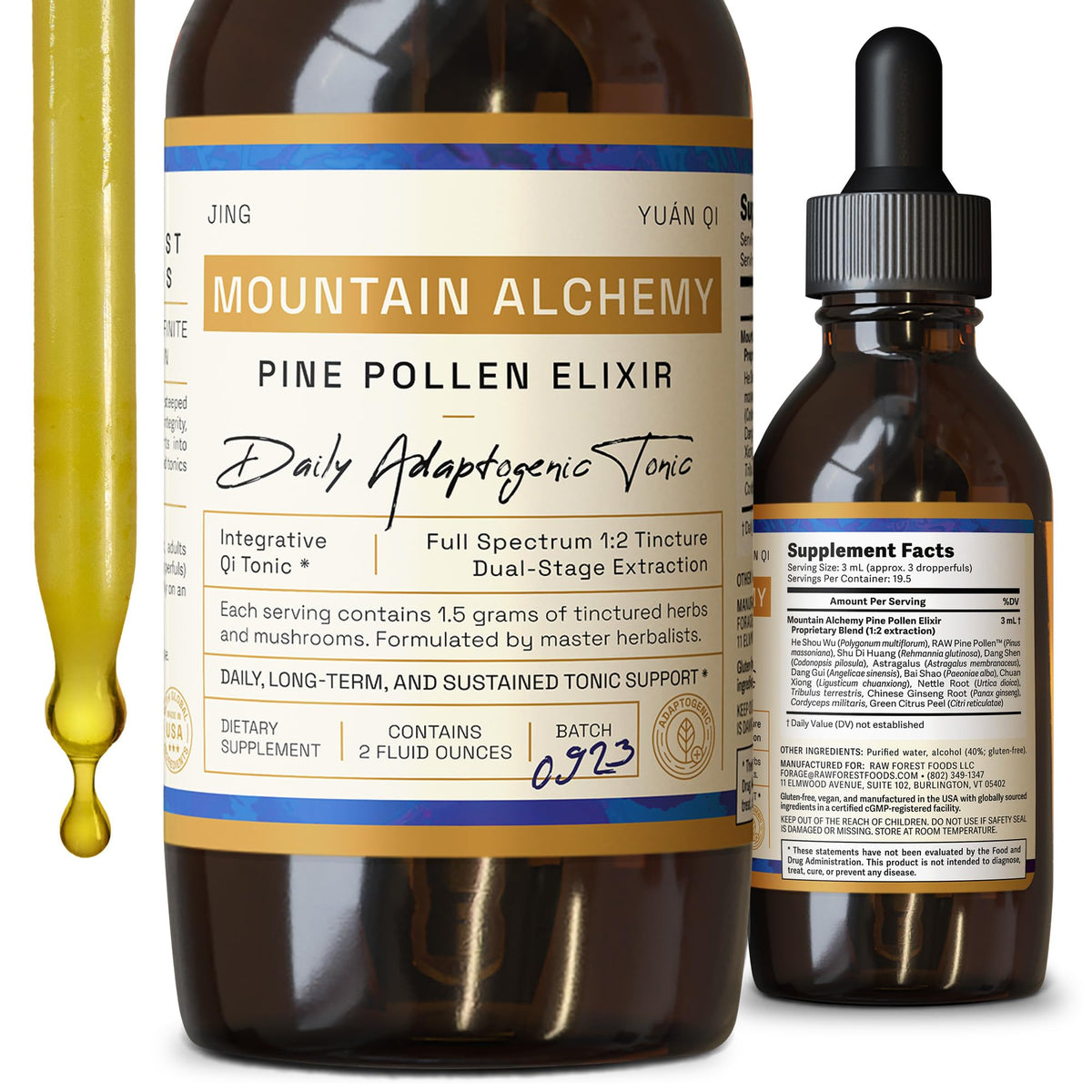 RAW Forest Foods Mountain Alchemy Pine Pollen Elixir Tincture
