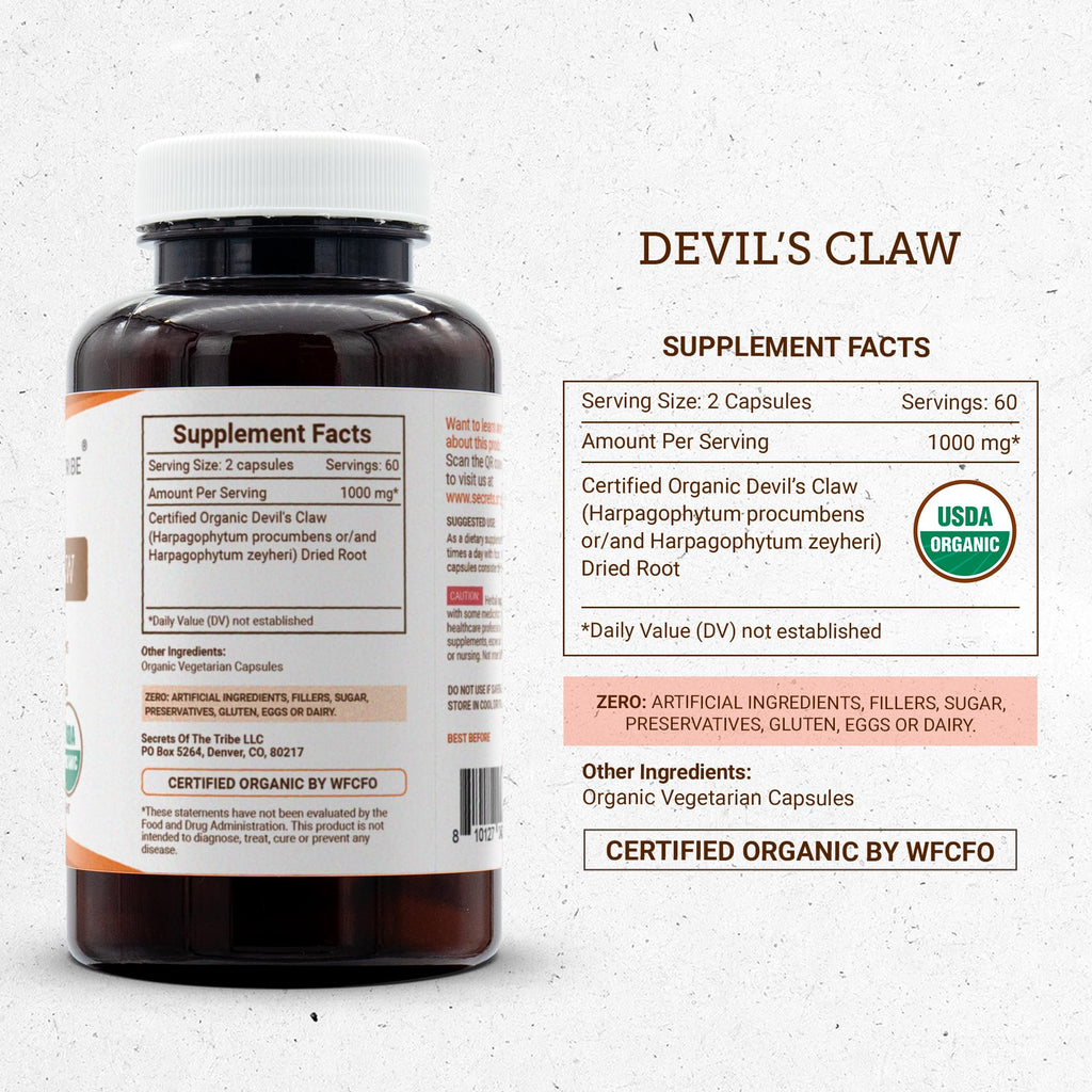 Secrets of the Tribe Devil's Claw USDA Organic Capsules