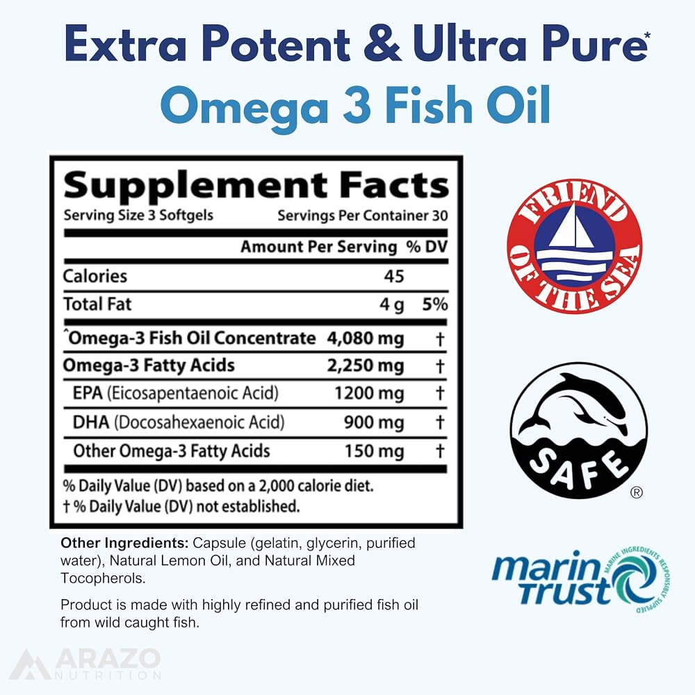 Arazo Nutrition Omega 3 Fish Oil 2250mg