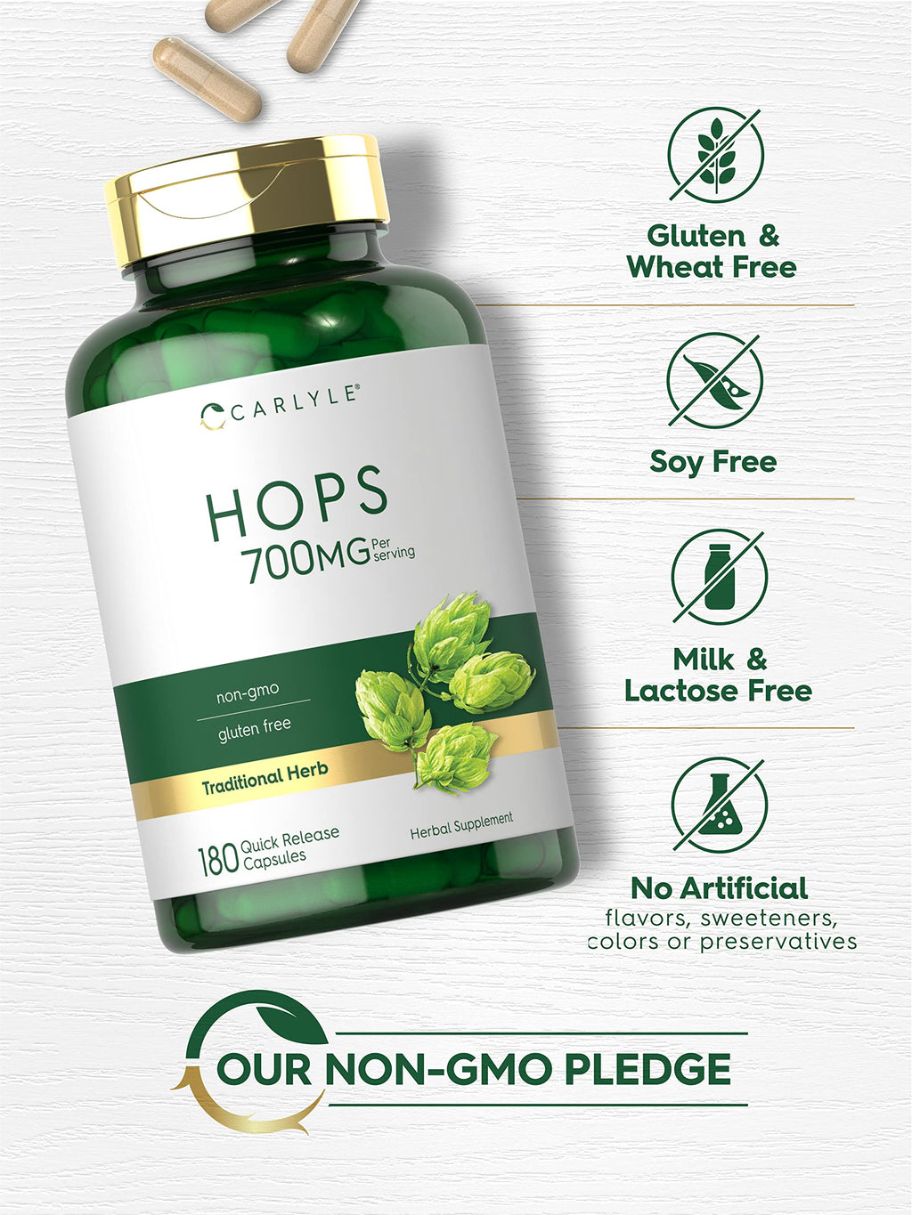Carlyle Hops Supplement 700mg - 180 Capsules - image 4