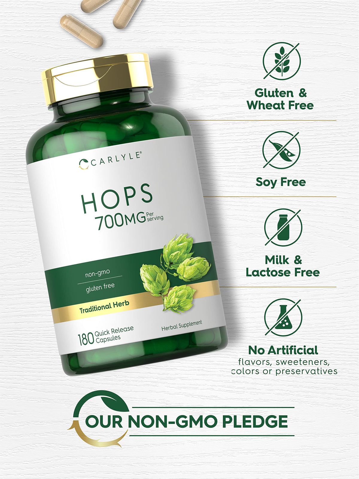 Carlyle Hops Supplement 700mg - 180 Capsules - image 4