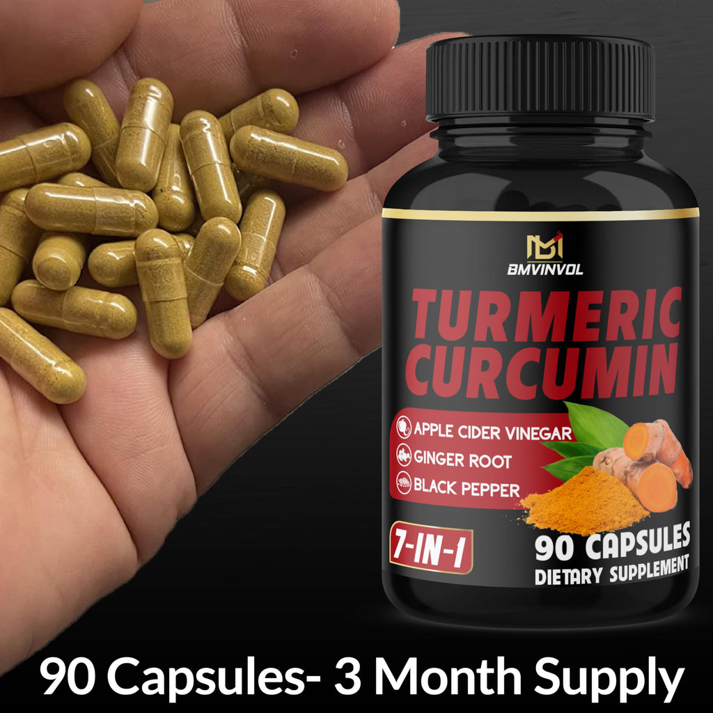 BMVINVOL Turmeric Curcumin 95% with Ginger & Black Pepper - 90 Capsules - image 5