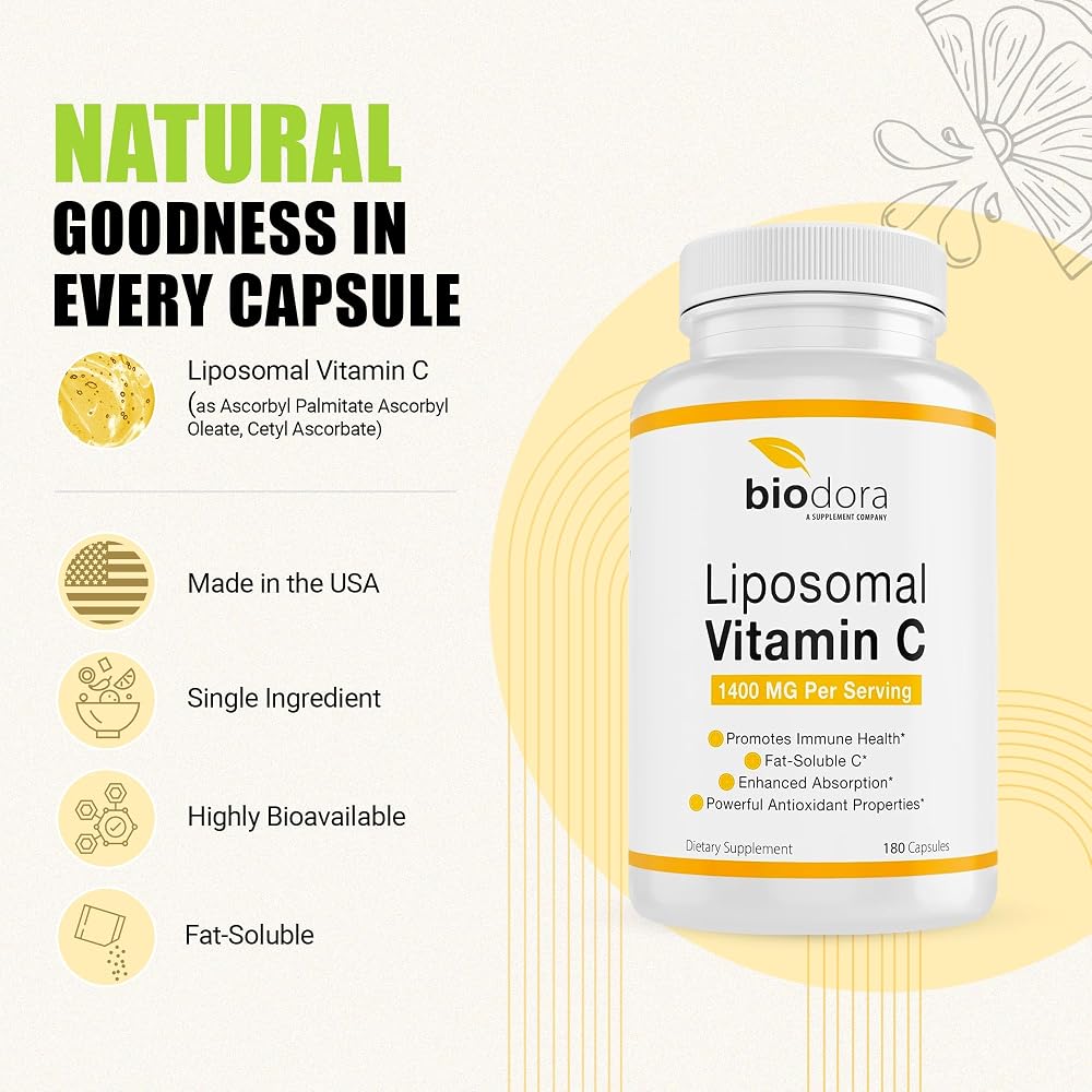 Biodora Liposomal Vitamin C Immune Support - 180 Capsules - image 4