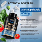 NUTRAHARMONY Alpha Lipoic Acid 600mg - ALA Supplement Antioxidant