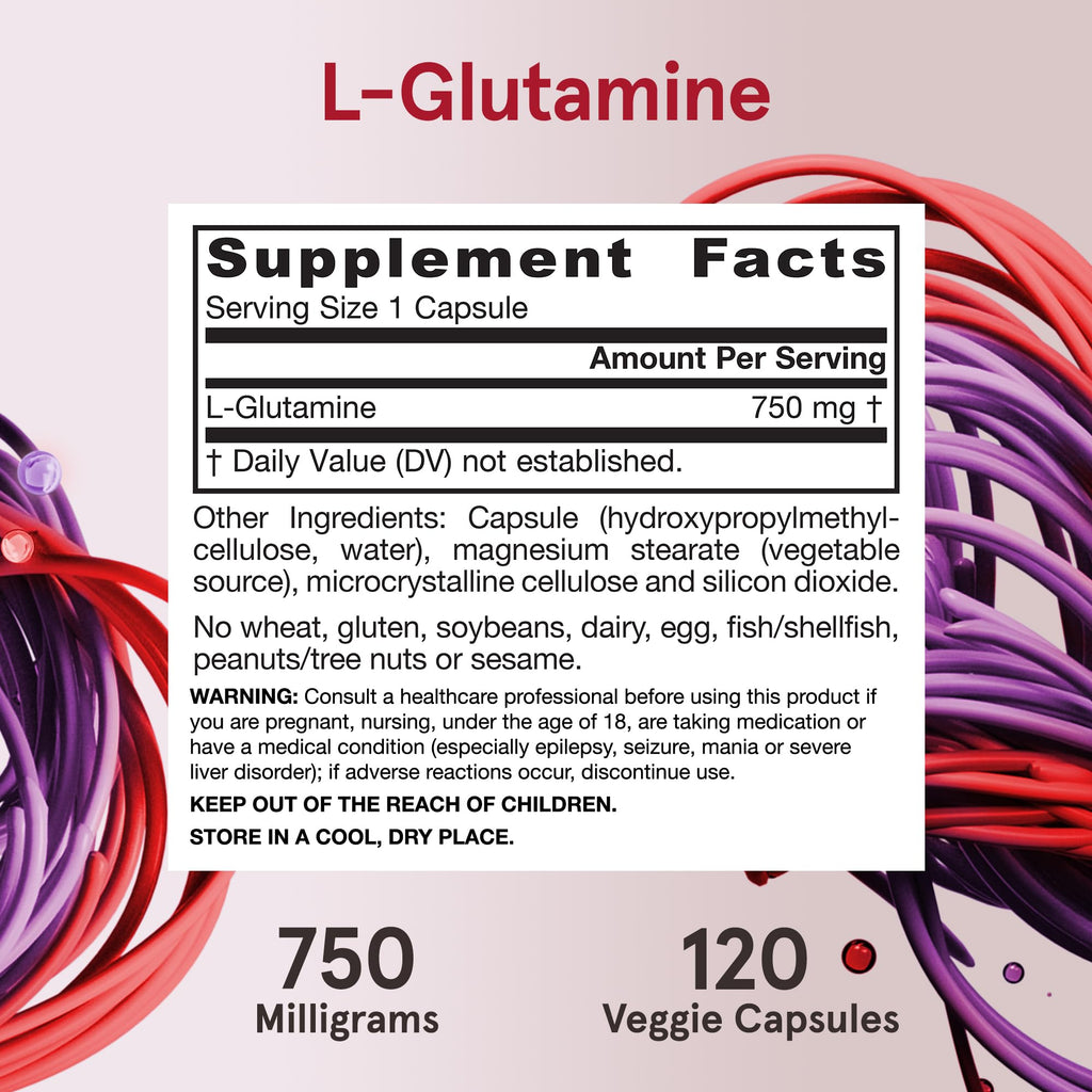 Jarrow Formulas L-Glutamine 750 mg - 120 Capsules - image 5