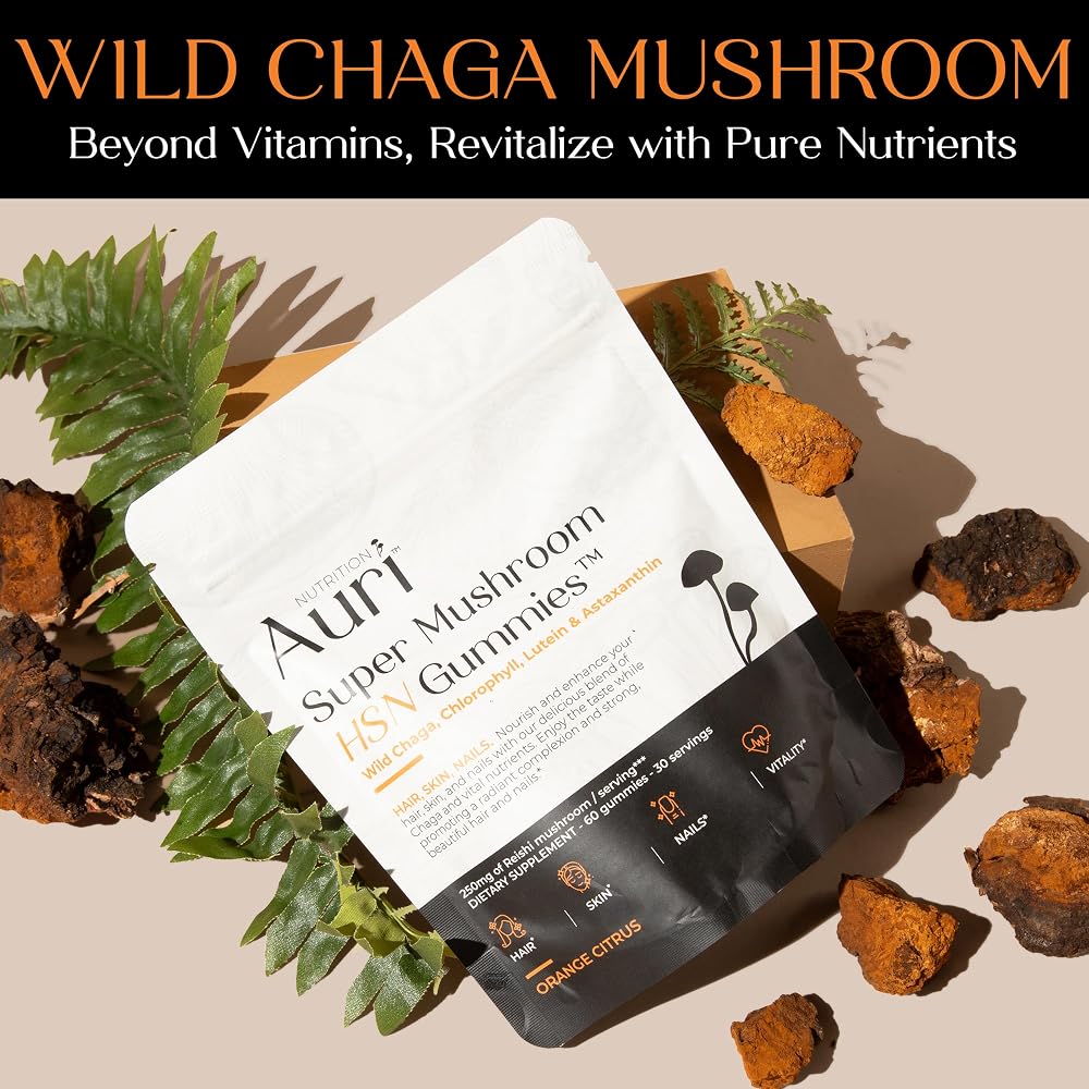 Auri Super Mushroom HSN Gummies for Hair, Skin & Nails - 60 Gummies - image 3