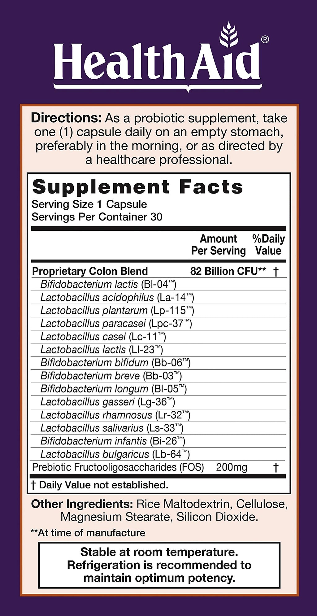 HealthAid ColonProbio 82 Billion CFU Probiotic - 30 Capsules - image 3
