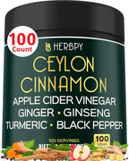 Herbpy Ceylon Cinnamon 6in1 with Apple Cider Vinegar - 100 Capsules