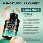 NUTRAHARMONY Lions Mane Supplement Capsules - Organic Lions Mane