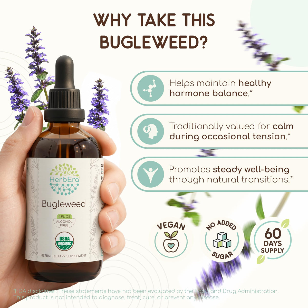 HerbEra Bugleweed Alcohol-Free Herbal Extract Tincture