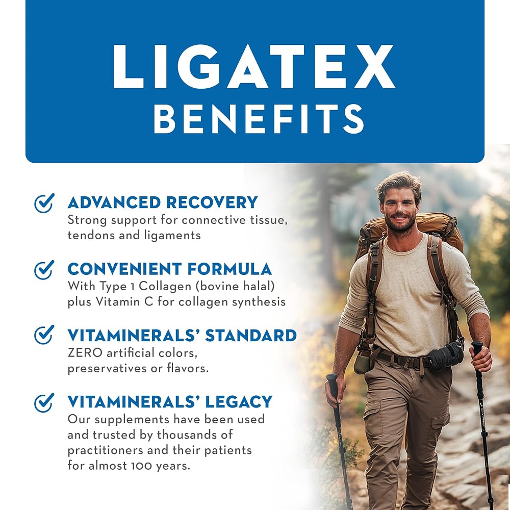 Vitaminerals 18 Ligatex Plus Ligament & Tendon Support - 120 Vegetarian Capsules - image 4