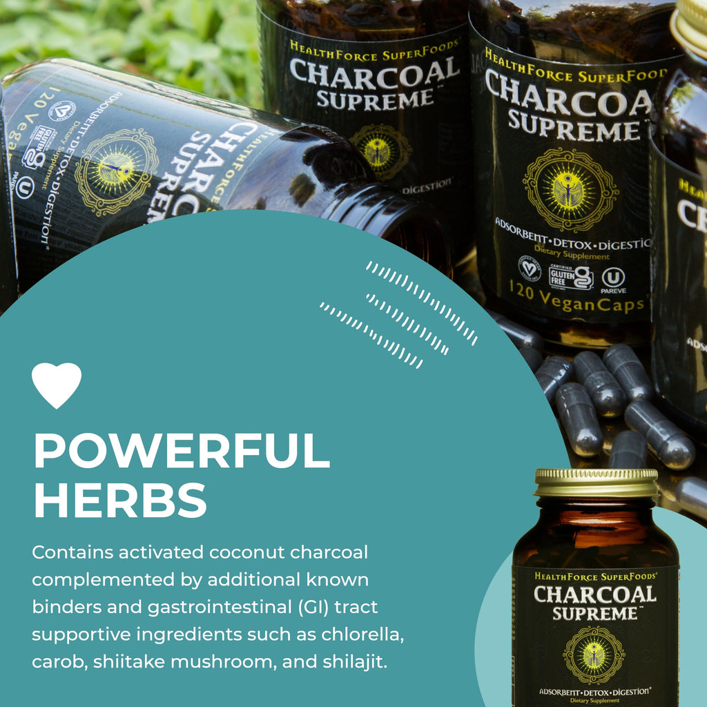 HealthForce SuperFoods Charcoal Supreme - 120 Vegetarian Capsules - image 5