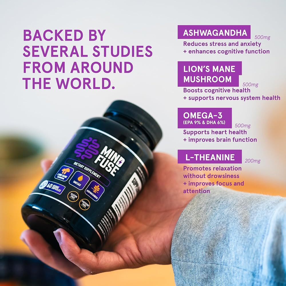 Mind Fuse Nootropic Memory Booster Supplement for Focus - 60 Capsules - image 3