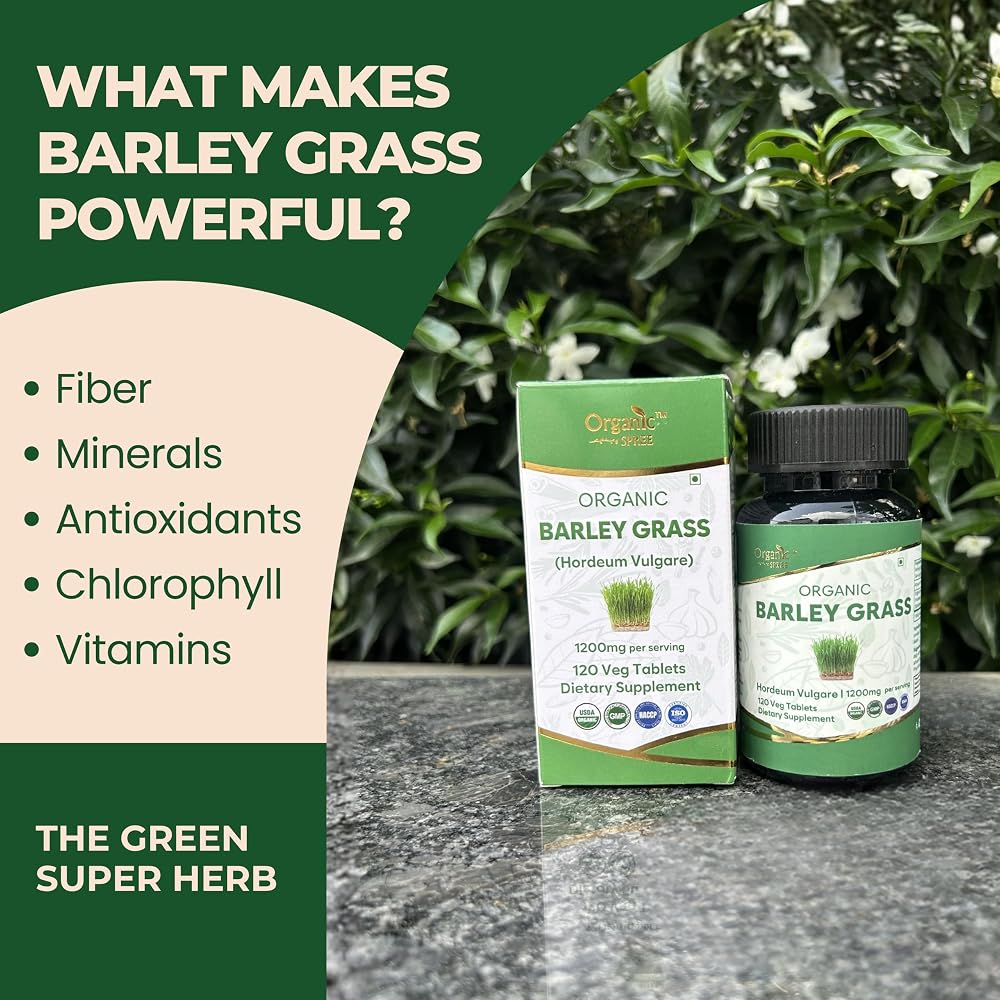 ORGANIC SPREE Barley Grass Tablets - 120 Vegetarian Tablets - image 5