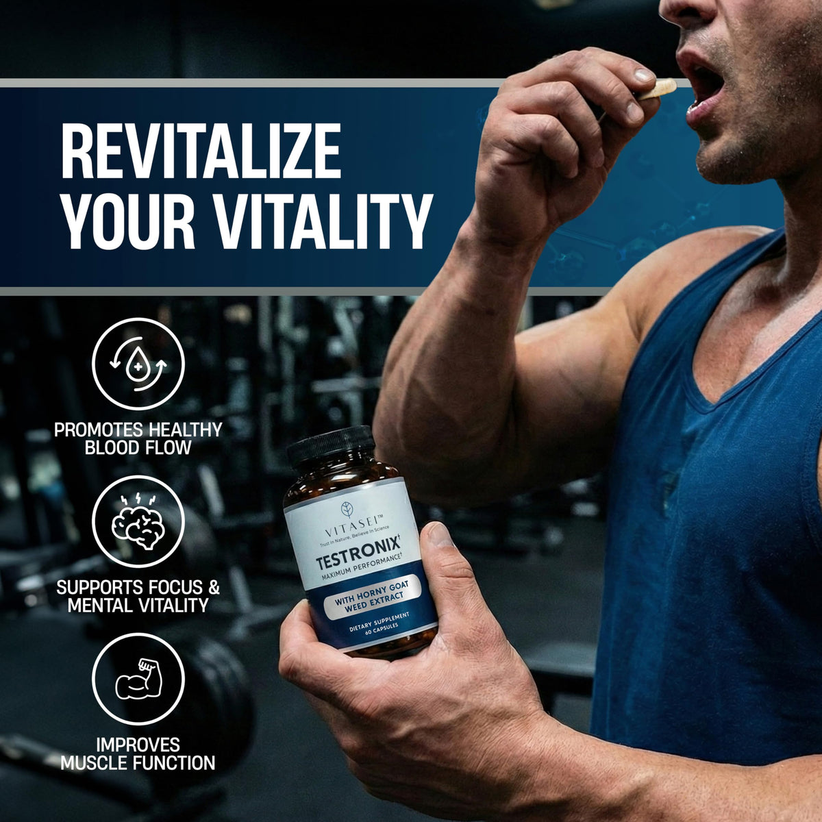 VITASEI Testronix Testosterone Booster for Men