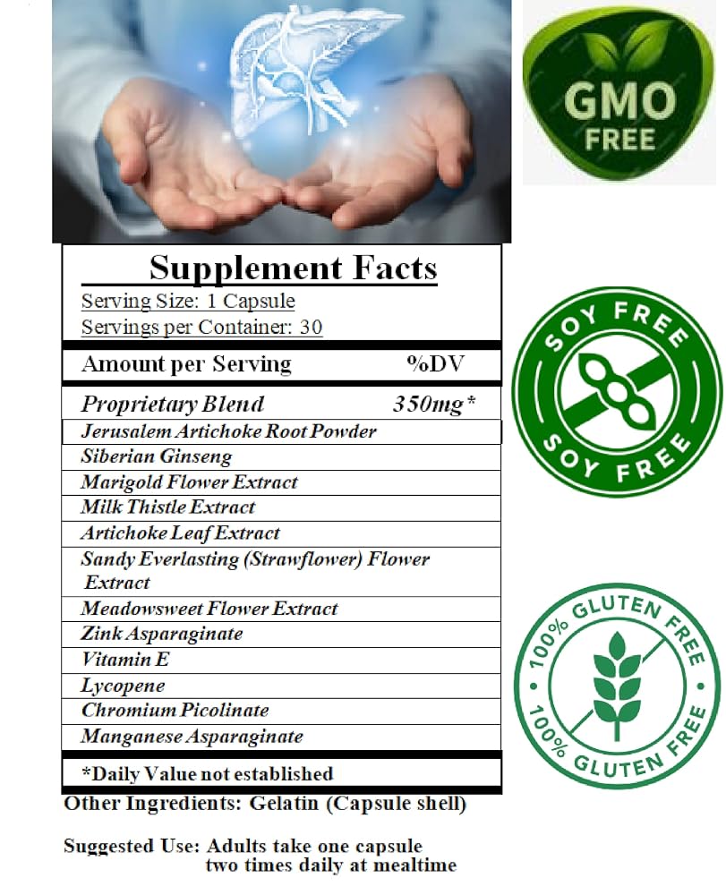 Generic Liver Cleanse Detox & Repair Herbal Support Complex - 60 Capsules - image 5