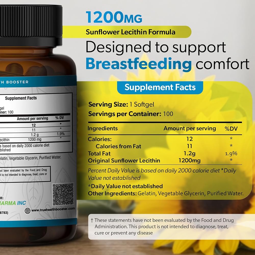 TRUEMED Organic Sunflower Lecithin Breastfeeding Supplement