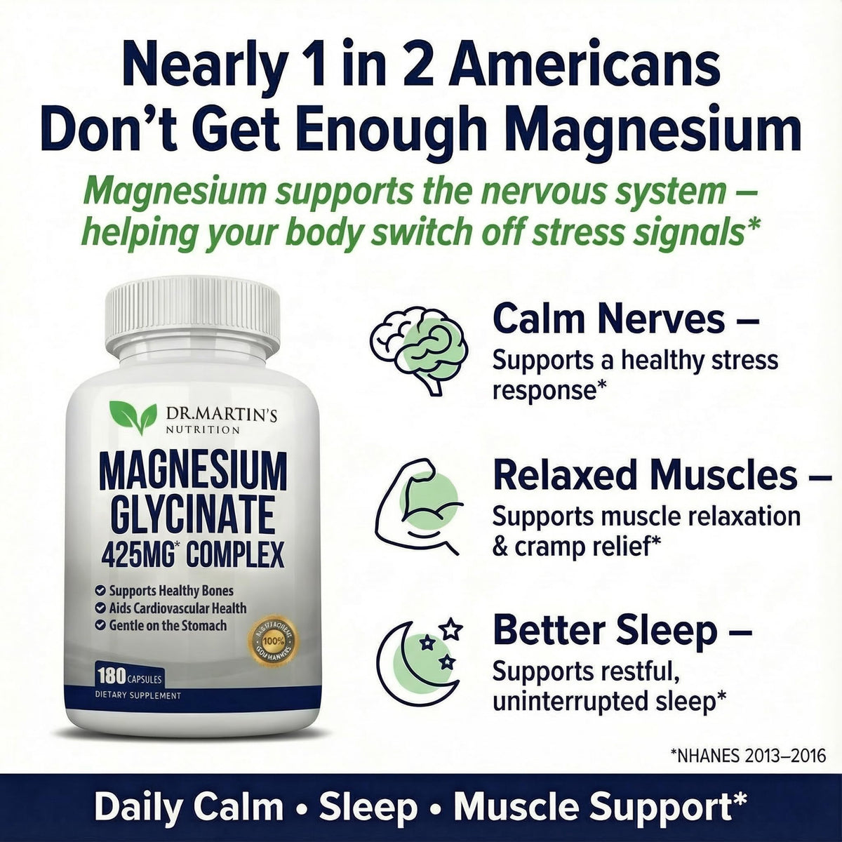 Dr. Martin's Nutrition Magnesium Glycinate 425mg - 180 Capsules - image 2