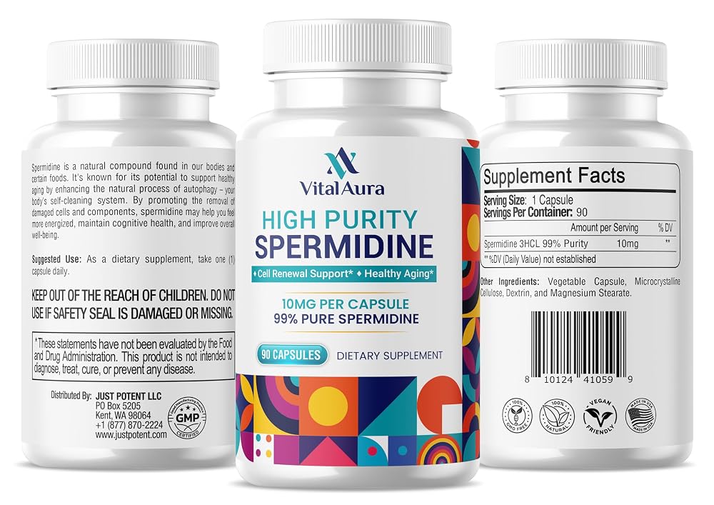 Vital Aura Spermidine Supplement 10mg - 120 Capsules - image 3