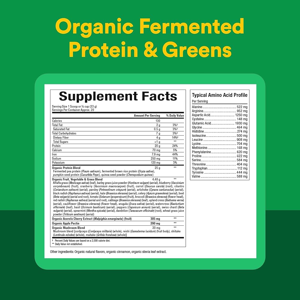 Natural Factors Whole Earth & Sea Organic Protein & Greens Vanilla Chai - image 4
