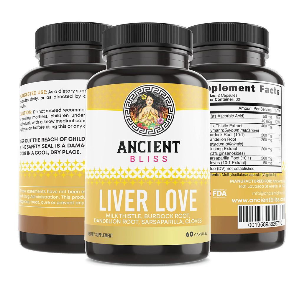 Ancient Bliss Liver Love Milk Thistle Supplement - 60 Capsules - image 8