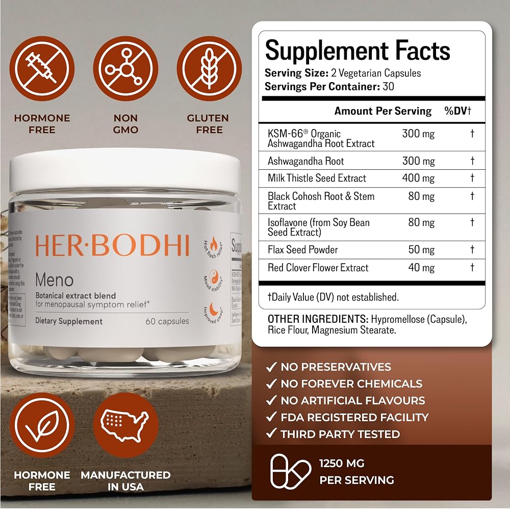 Her Bodhi Meno Menopause Supplement for Women - 60 Capsules - image 8