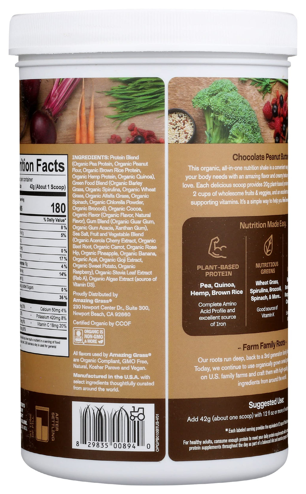 Amazing Grass Organic Plant Protein Blend: Vegan Protein Powder