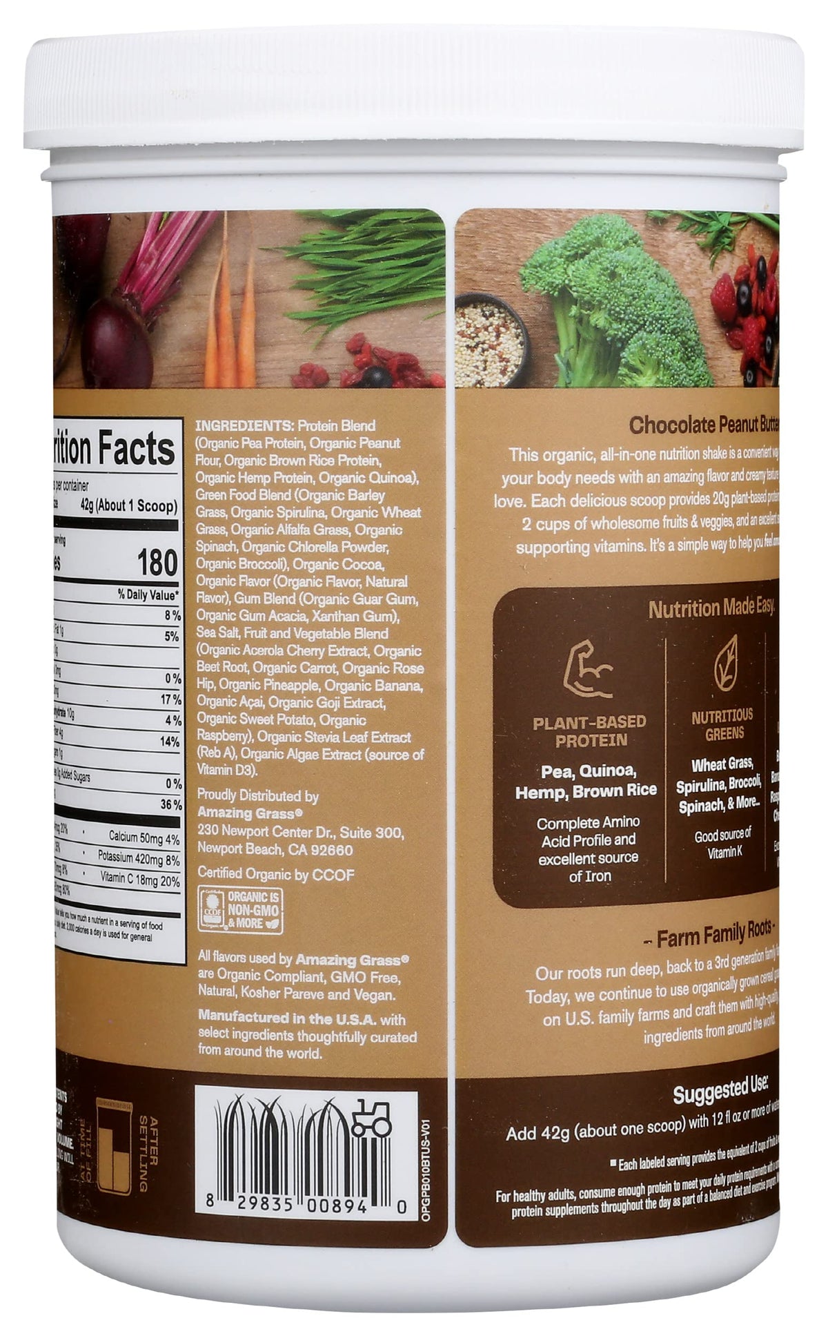 Amazing Grass Organic Plant Protein Blend: Vegan Protein Powder