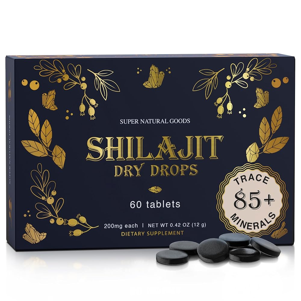 Super Natural Goods Pure Shilajit Resin Dry Drops - High Potency